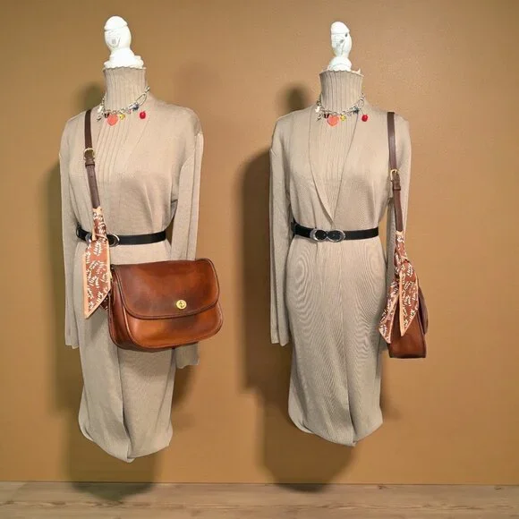 VTG Coach City Bag 9790 British Tan Leather Brass Turn Lock Handbag 90s USA +Tag - Picture 2 of 10